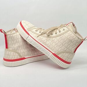 Christian Louboutin Pedro Cl Jacquard High-Top Sneakers size 42/us size 9